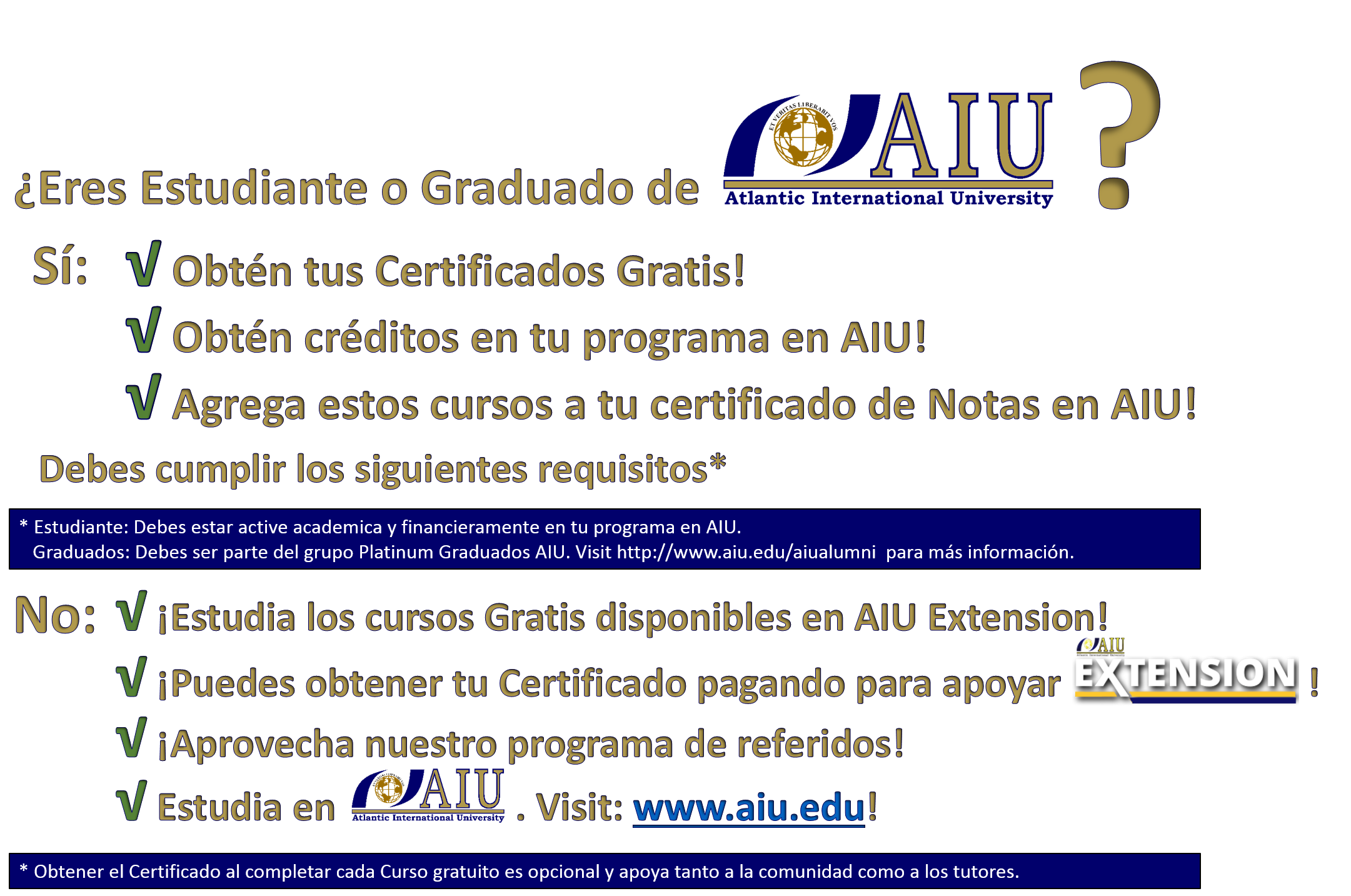AIU Benefits Spanish